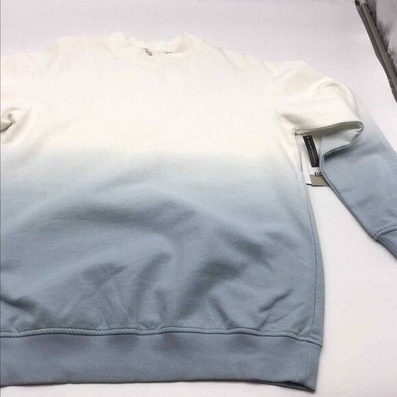BP Womens Size Small Pullover Sweatshirt Tie Dye Ombre Blue Cream - Picture 3 of 8